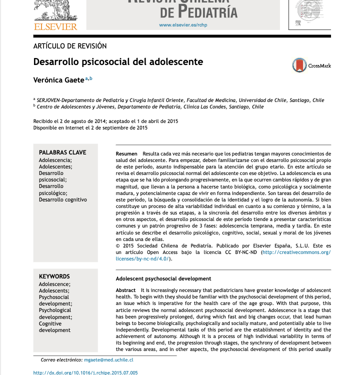 Desarrollo psicosocial adolescente